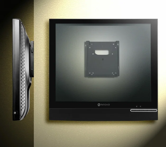 AG Neovo WMK-01 Soporte de Pared Acero para Pantalla 81.3 cm (32") - Negro, Capacidad 18 kg, Compatible VESA 75/100x100 mm