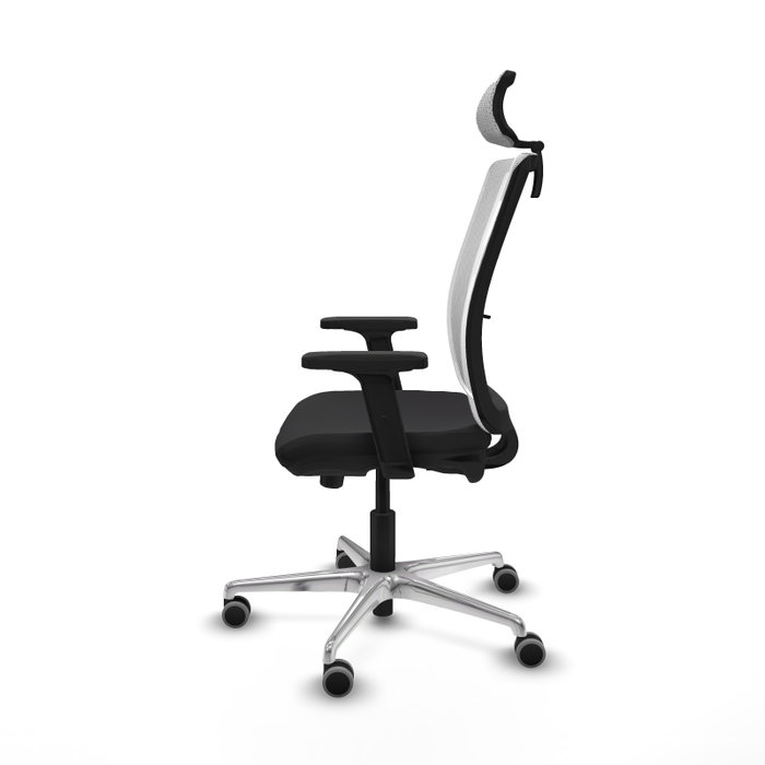 PIQUERAS Y CRESPO Silla de oficina Haches con mecanismo Sincro/Traslack, Negro y Blanco