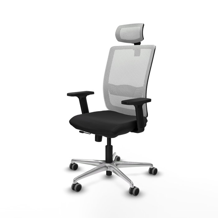 PIQUERAS Y CRESPO Silla de oficina Haches con mecanismo Sincro/Traslack, Negro y Blanco