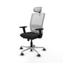 PIQUERAS Y CRESPO Silla de oficina Haches con mecanismo Sincro/Traslack, Negro y Blanco