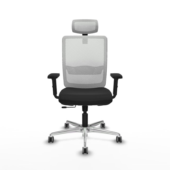 PIQUERAS Y CRESPO Silla de oficina Haches con mecanismo Sincro/Traslack, Negro y Blanco