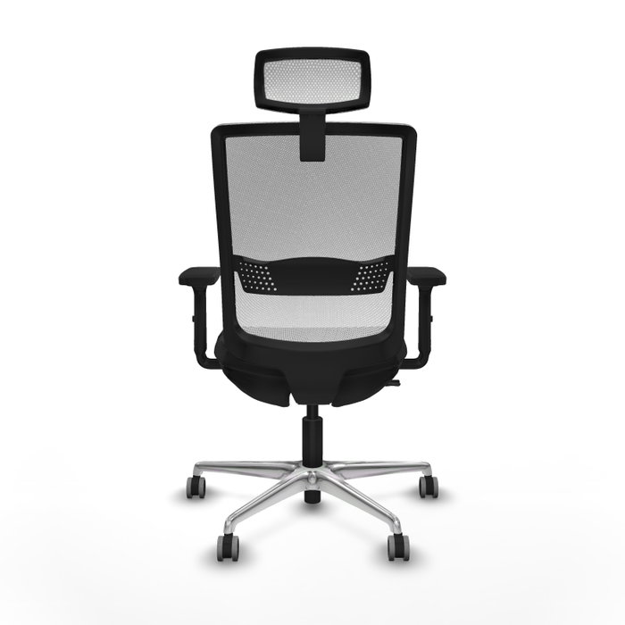 PIQUERAS Y CRESPO Silla de oficina Haches con mecanismo Sincro/Traslack, Negro y Blanco