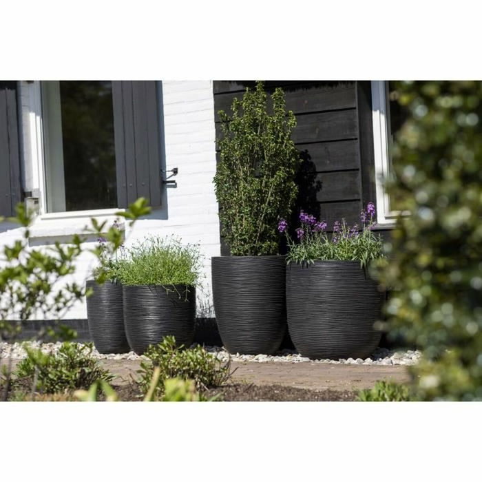 Capi Europe Jardinière Nature Rib 43x41 cm negro KBLR933 424234