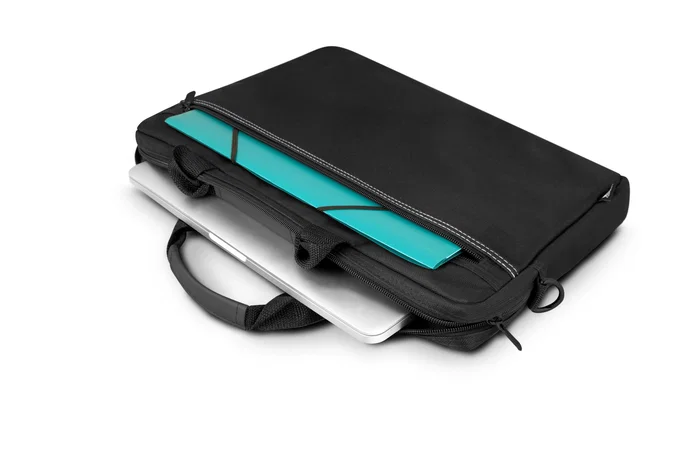 Urban Factory Toplight Maletín Vertical para Portátil 15.6" Negro - Compartimento Reforzado, A Prueba de Salpicaduras, Asa y Correa Ajustable