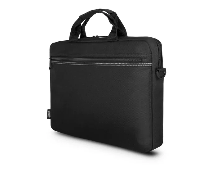 Urban Factory Toplight Maletín Vertical para Portátil 15.6" Negro - Compartimento Reforzado, A Prueba de Salpicaduras, Asa y Correa Ajustable