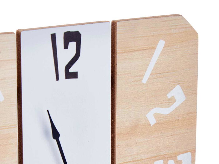 Giftdecor Reloj Sobremesa Cuarado Peana 22 cm x 28 cm x 7 cm Metal y Madera (Set de 6)