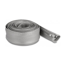 DeLOCK Manguito trenzado con cierre de cremallera resistente al calor 3 m x 50 mm Gris