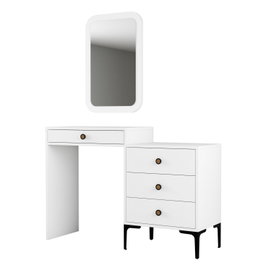 Hanah Home Cómoda Lizbon 549 - Blanca, 124x84.7x40 cm con Espejo Incluido
