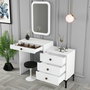 Hanah Home Cómoda Lizbon 549 - Blanca, 124x84.7x40 cm con Espejo Incluido