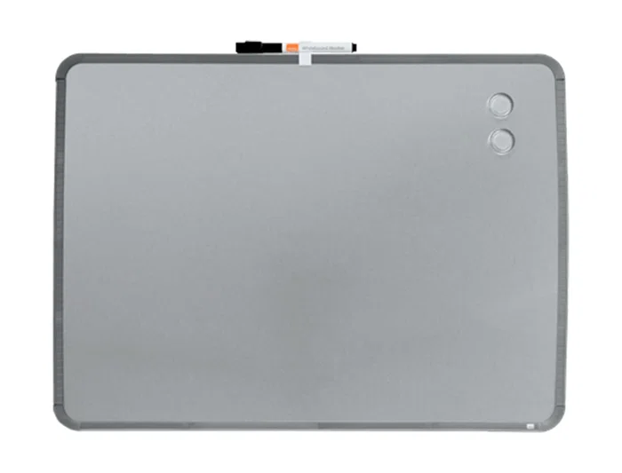 Nobo Pizarra Magnética Blanca para Hogar, Acero, Marco Slim Plata, 43x58 cm, Montaje Adhesivo