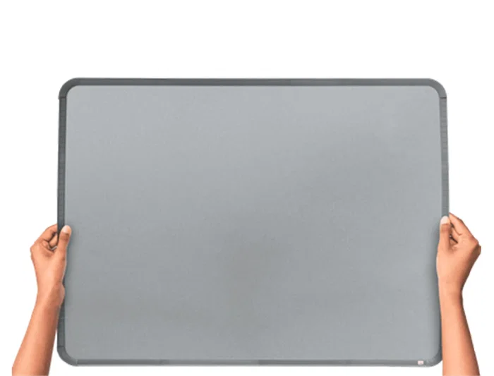 Nobo Pizarra Magnética Blanca para Hogar, Acero, Marco Slim Plata, 43x58 cm, Montaje Adhesivo