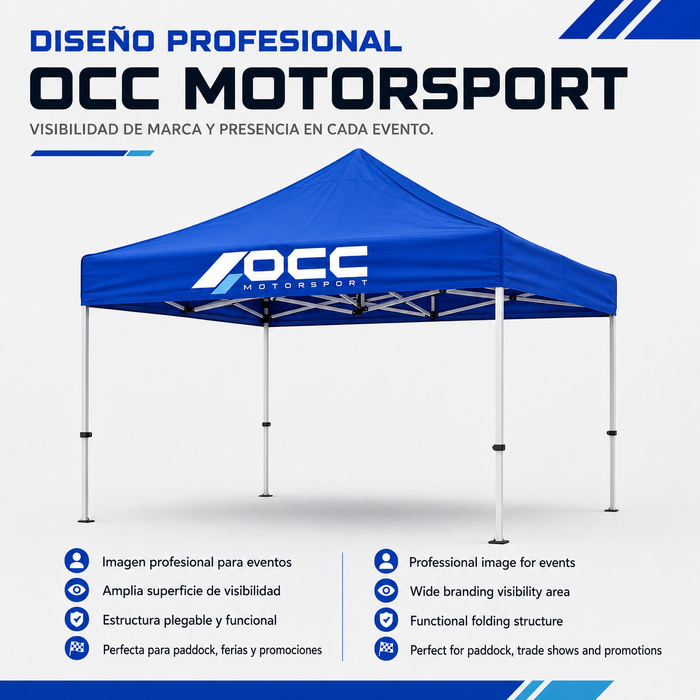 Occ Motorsport Carpa Racing 3x6m Acero Inox Azul 40mm 420 Oxford