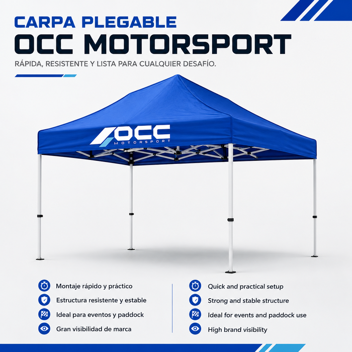 Occ Motorsport Carpa Racing 3x6m Acero Inox Azul 40mm 420 Oxford