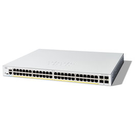 Cisco Systems Inc. C1200-48P-4X Interruptor de red gestionado L2/L3 Catalyst 1200, 48 puertos Gigabit Ethernet PoE, 4 puertos SFP+, metal blanco