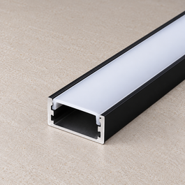 Greenice Perfil de Aluminio Negro para Tira LED con Difusor Opal