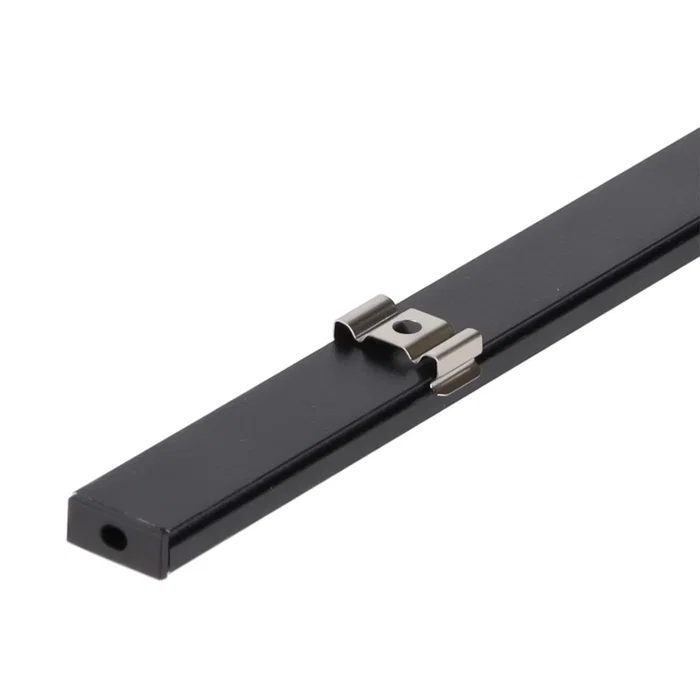 Perfil Aluminio Negro para Tira LED - Difusor Opal