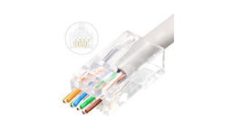 Lanview Conector RJ45 UTP Cat6A para conductor sólido/trenzado AWG23-24, caja de 50 piezas