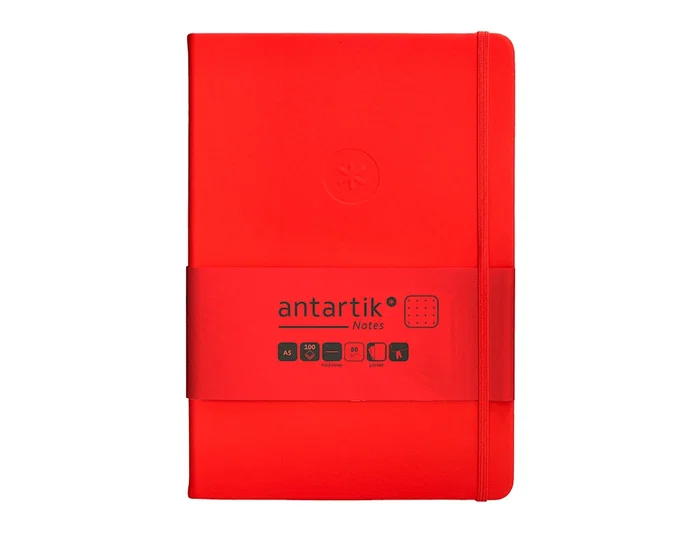 Antartik Cuaderno A5 Hojas Puntos Rojo Tapa Dura 100 Hojas 80 Gr Fsc