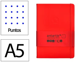 Antartik Cuaderno A5 Hojas Puntos Rojo Tapa Dura 100 Hojas 80 Gr Fsc