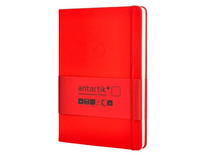 Antartik Cuaderno A5 Hojas Puntos Rojo Tapa Dura 100 Hojas 80 Gr Fsc