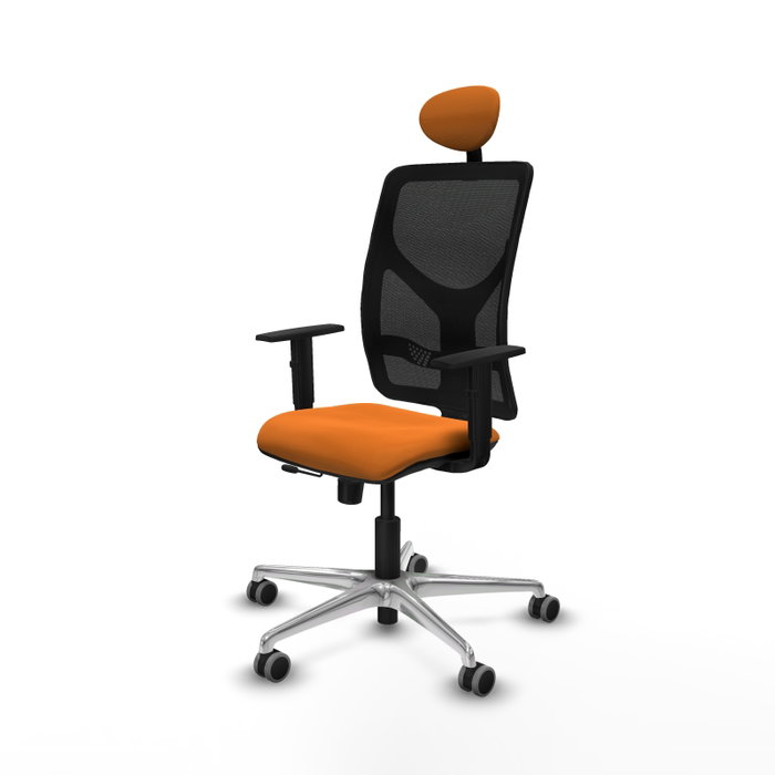 PIQUERAS Y CRESPO Silla de oficina Motilla Naranja y Negro