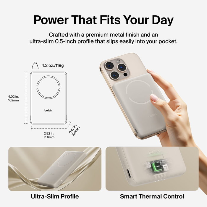 Belkin BoostCharge Slim 5000mAh MagSafe 7,5W BPD020hqSA Belkin BoostCharge Slim 5000mAh MagSafe 7,5W BPD020hqSA