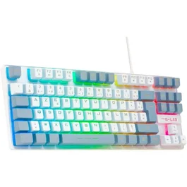The G-Lab KEYZ CAESIUM Teclado para Juegos RGB TKL Blanco y Gris