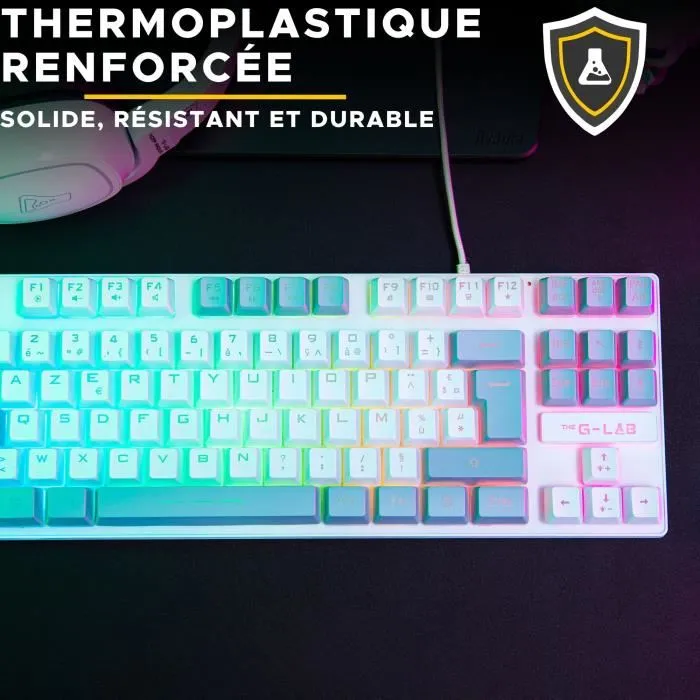 The G-Lab KEYZ CAESIUM Teclado para Juegos RGB TKL Blanco y Gris The G-Lab KEYZ CAESIUM Teclado para Juegos RGB TKL Blanco y Gris