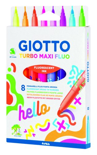 Giotto Turbo Maxi Fluo Estuche de 8 Rotuladores Colores Surtidos Fluorescentes F453800