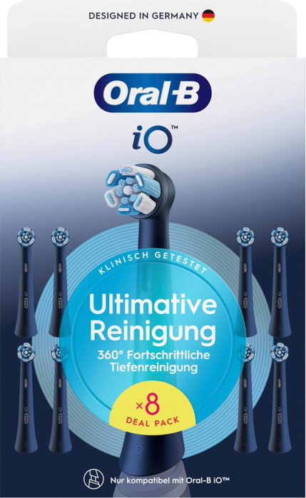 Oral-B Pack de 8 repuestos para cepillo de dientes iO Negro