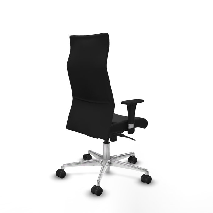 PIQUERAS Y CRESPO Sillón Albacete con Mecanismo Sincro, Similpiel Negro, Base Aluminio
