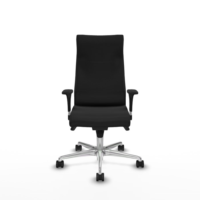 PIQUERAS Y CRESPO Sillón Albacete con Mecanismo Sincro, Similpiel Negro, Base Aluminio