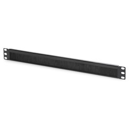 Digitus Kabelbürstenleiste 1HE 24x423mm negro, Regleta de cepillos para cables para armarios de 483 mm (19"), Negro