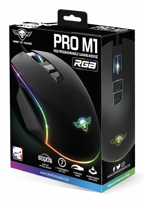 Spirit of gamer Pro M1 Ratón gaming 8000 DPI Spirit of gamer Pro M1 Ratón gaming 8000 DPI