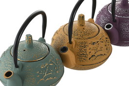 DKD Home Decor Tetera Oriental Amarillo Verde 11 x 12.5 x 13.3 cm (3 Unidades)