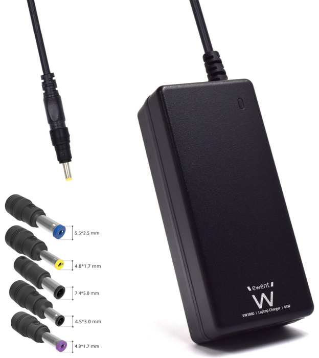 EWENT EW3898 Adaptador e Inversor de Corriente para Portátil HP 65 W Negro EWENT EW3898 Adaptador e Inversor de Corriente para Portátil HP 65 W Negro
