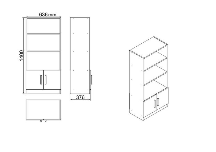 Hanah Home Vo14-Ba Juego de Muebles de Oficina Moderno con Mesa de Estudio 140cm, Tablero Melamina, Nogal y Antracita