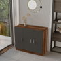 Hanah Home Vo14-Ba Juego de Muebles de Oficina Moderno con Mesa de Estudio 140cm, Tablero Melamina, Nogal y Antracita