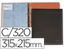 Pardo Tarjetero Folio 4 Anillas Similpiel Negro para 320 Tarjetas 320x275 mm