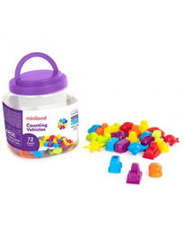 Miniland 5005027370 Caja 72 Vehículos Didácticos Matemáticas