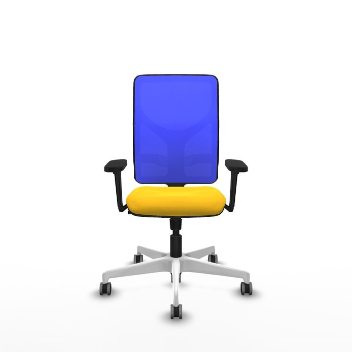 PIQUERAS Y CRESPO Silla de oficina Motilla con mecanismo Sincro, Amarillo y Azul