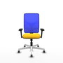 PIQUERAS Y CRESPO Silla de oficina Motilla con mecanismo Sincro, Amarillo y Azul