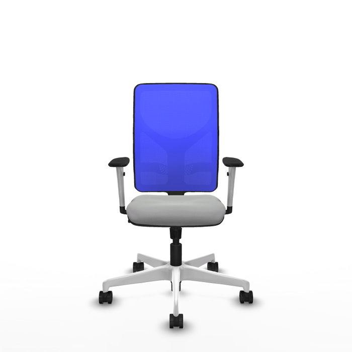 PIQUERAS Y CRESPO Silla de oficina Motilla con mecanismo Sincro, Gris claro y Azul