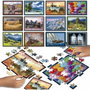Educa Battle Travel - 12 rompecabezas de 42 piezas - Temática viajes y mapas