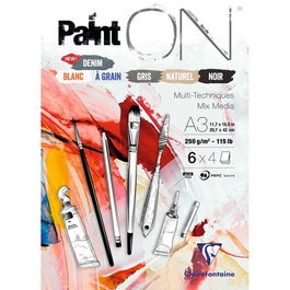 Bloc De Dibujo Clairefontaine Paint On Multitecnicas Encolado A3 250G 24H Colores (6 Col X 4 Hojas) (Set de 2)
