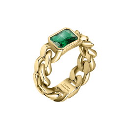 Chiara Ferragni Anillo Bossy Chain Verde Talla 14