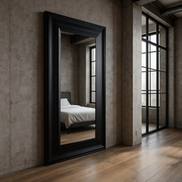 Espejo Negro Dm-Madera 125 X 9 X 201 cm