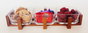 DKD Home Decor Set de Aperitivo 3 Piezas de Cristal y Acacia 300ml