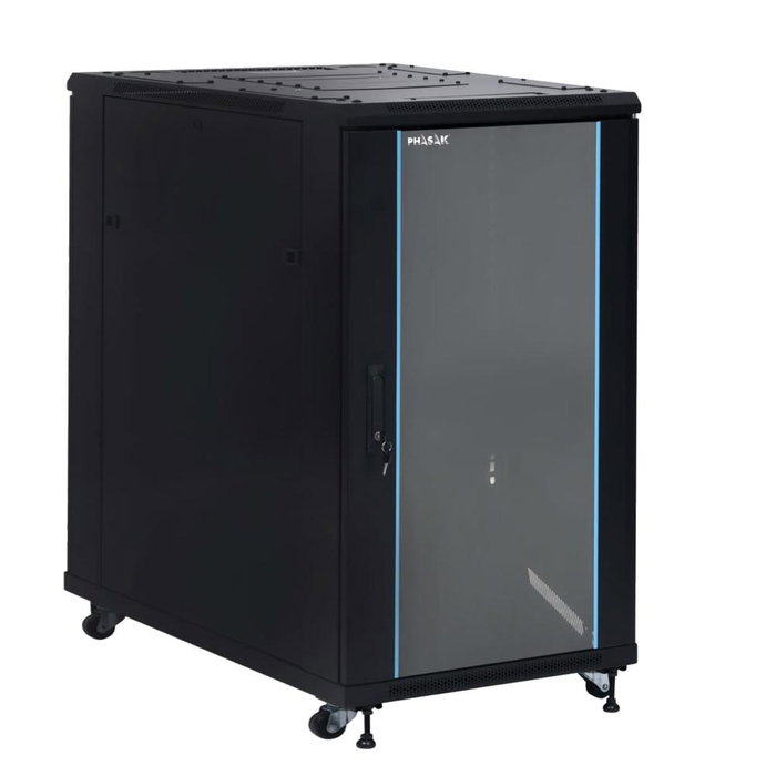 Phasak Armario Rack 19'' Phasak Pro 22U 600x1000 Negro Montado Phasak Armario Rack 19'' Phasak Pro 22U 600x1000 Negro Montado