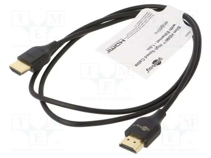 GOOBAY Cable HDMI Slim High Speed de 1m, Negro GOOBAY Cable HDMI Slim High Speed de 1m, Negro